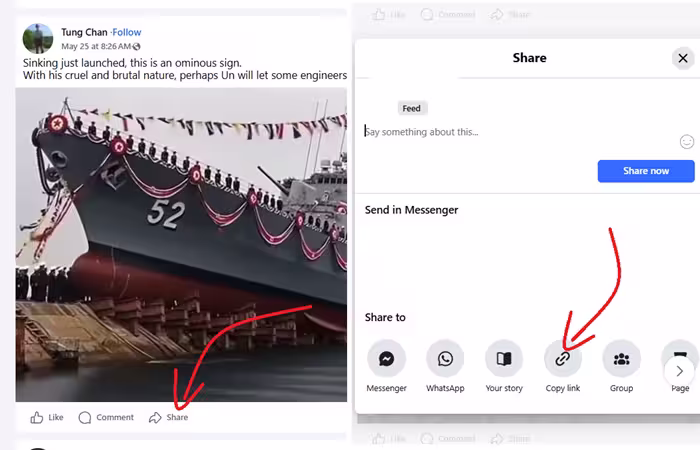Cara Menyalin Pautan Facebook Reels pada PC